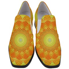 Sunshine Sunny Sun Abstract Yellow Women Slip On Heel Loafers by Ravend