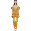 Sunshine Sunny Sun Abstract Yellow Bardot Ruffle jumpsuit View1