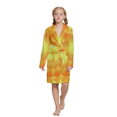 Sunshine Sunny Sun Abstract Yellow Kids  Long Sleeve Velvet Lounge Robe by Ravend