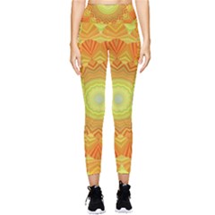 Sunshine Sunny Sun Abstract Yellow Pocket Leggings  by Ravend