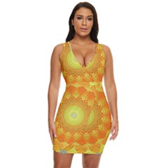 Sunshine Sunny Sun Abstract Yellow Draped Bodycon Dress by Ravend