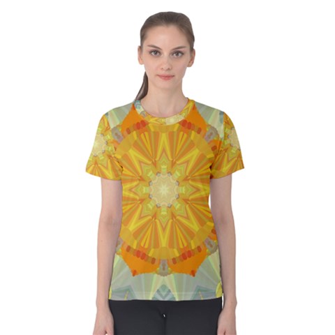 Sunshine Sunny Sun Abstract Yellow Women s Cotton T-shirt by Ravend