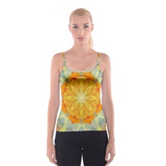 Sunshine Sunny Sun Abstract Yellow Spaghetti Strap Top by Ravend