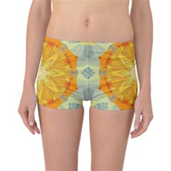 Sunshine Sunny Sun Abstract Yellow Reversible Boyleg Bikini Bottoms by Ravend