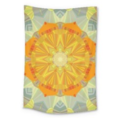 Sunshine Sunny Sun Abstract Yellow Large Tapestry by Ravend