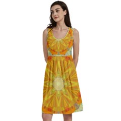 Sunshine Sunny Sun Abstract Yellow Classic Skater Dress by Ravend