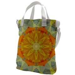 Sunshine Sunny Sun Abstract Yellow Canvas Messenger Bag by Ravend