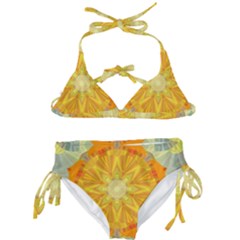 Sunshine Sunny Sun Abstract Yellow Kids  Classic Bikini Set by Ravend