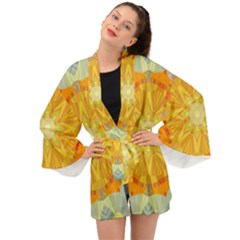 Sunshine Sunny Sun Abstract Yellow Long Sleeve Kimono by Ravend