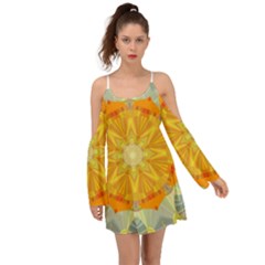 Sunshine Sunny Sun Abstract Yellow Boho Dress by Ravend