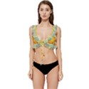 Sunshine Sunny Sun Abstract Yellow Low Cut Ruffle Edge Bikini Top View1