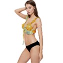 Sunshine Sunny Sun Abstract Yellow Low Cut Ruffle Edge Bikini Top View2