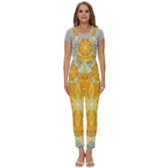 Sunshine Sunny Sun Abstract Yellow Women s Pinafore Overalls Jumpsuit by Ravend