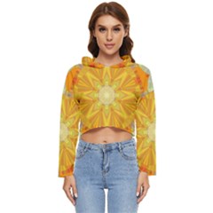 Sunshine Sunny Sun Abstract Yellow Women s Lightweight Cropped Hoodie by Ravend