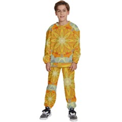 Sunshine Sunny Sun Abstract Yellow Kids  Sweatshirt Set by Ravend