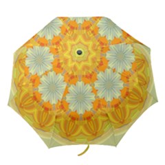 Sunshine Sunny Sun Abstract Yellow Folding Umbrellas by Ravend