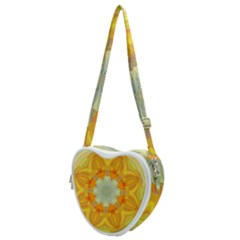 Sunshine Sunny Sun Abstract Yellow Heart Shoulder Bag by Ravend