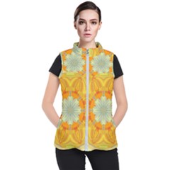 Sunshine Sunny Sun Abstract Yellow Women s Puffer Vest by Ravend