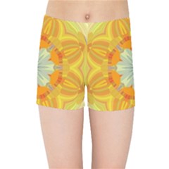 Sunshine Sunny Sun Abstract Yellow Kids  Sports Shorts by Ravend