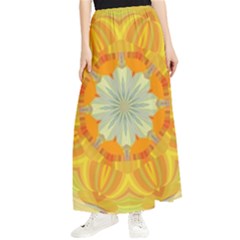 Sunshine Sunny Sun Abstract Yellow Maxi Chiffon Skirt by Ravend