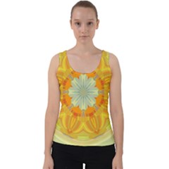 Sunshine Sunny Sun Abstract Yellow Velvet Tank Top by Ravend