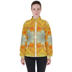 Sunshine Sunny Sun Abstract Yellow Women s High Neck Windbreaker by Ravend