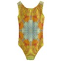 Sunshine Sunny Sun Abstract Yellow Kids  Cut-Out Back One Piece Swimsuit View1