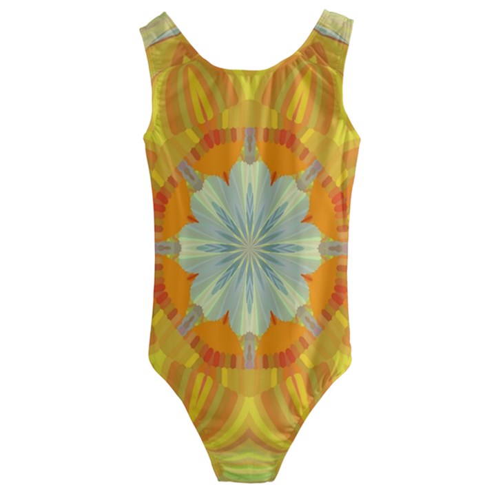 Sunshine Sunny Sun Abstract Yellow Kids  Cut-Out Back One Piece Swimsuit