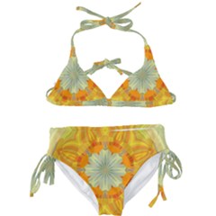 Sunshine Sunny Sun Abstract Yellow Kids  Classic Bikini Set by Ravend