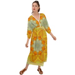 Sunshine Sunny Sun Abstract Yellow Grecian Style  Maxi Dress by Ravend