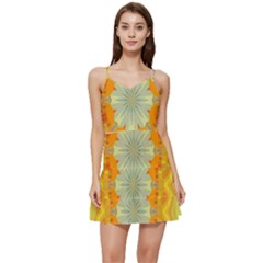 Sunshine Sunny Sun Abstract Yellow Short Frill Dress by Ravend