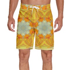 Sunshine Sunny Sun Abstract Yellow Men s Beach Shorts by Ravend