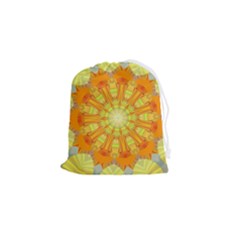 Sunshine-sunny-sun-abstract-yellow - Drawstring Pouch (small) by Ravend