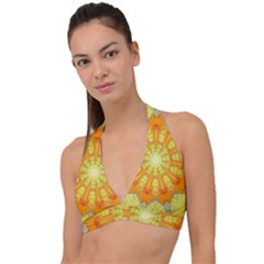 Sunshine-sunny-sun-abstract-yellow - Halter Plunge Bikini Top by Ravend