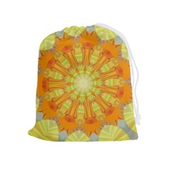 Sunshine-sunny-sun-abstract-yellow - Drawstring Pouch (xl) by Ravend