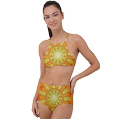 Sunshine-sunny-sun-abstract-yellow - Halter Tankini Set by Ravend