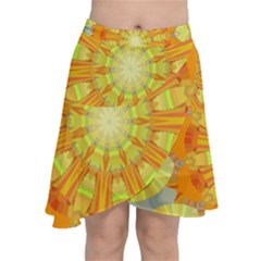 Sunshine-sunny-sun-abstract-yellow - Chiffon Wrap Front Skirt by Ravend