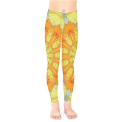 Sunshine-sunny-sun-abstract-yellow - Kids  Leggings by Ravend