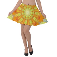 Sunshine-sunny-sun-abstract-yellow - Velvet Skater Skirt