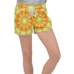 Sunshine-sunny-sun-abstract-yellow - Women s Velour Lounge Shorts by Ravend