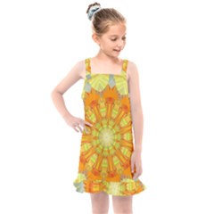 Sunshine-sunny-sun-abstract-yellow - Kids  Overall Dress by Ravend