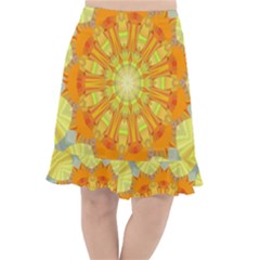 Sunshine-sunny-sun-abstract-yellow - Fishtail Chiffon Skirt by Ravend