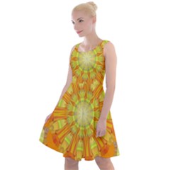 Sunshine-sunny-sun-abstract-yellow - Knee Length Skater Dress by Ravend