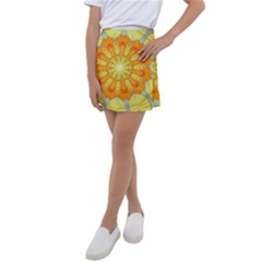 Sunshine-sunny-sun-abstract-yellow - Kids  Tennis Skirt by Ravend