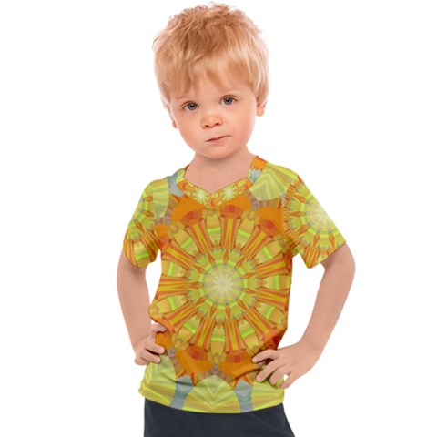 Sunshine-sunny-sun-abstract-yellow - Kids  Sports T-shirt by Ravend