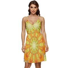 Sunshine-sunny-sun-abstract-yellow - V-neck Pocket Summer Dress  by Ravend