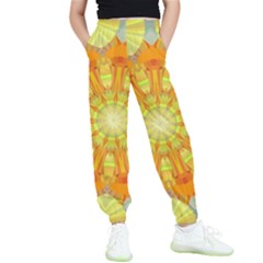 Sunshine-sunny-sun-abstract-yellow - Kids  Joggers by Ravend