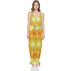 Sunshine-sunny-sun-abstract-yellow - Sleeveless Tie Ankle Chiffon Jumpsuit by Ravend