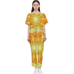 Sunshine-sunny-sun-abstract-yellow - Batwing Lightweight Chiffon Jumpsuit by Ravend