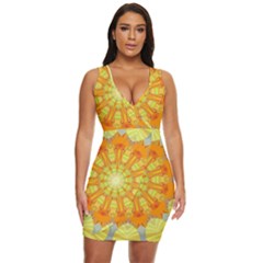 Sunshine-sunny-sun-abstract-yellow - Draped Bodycon Dress by Ravend